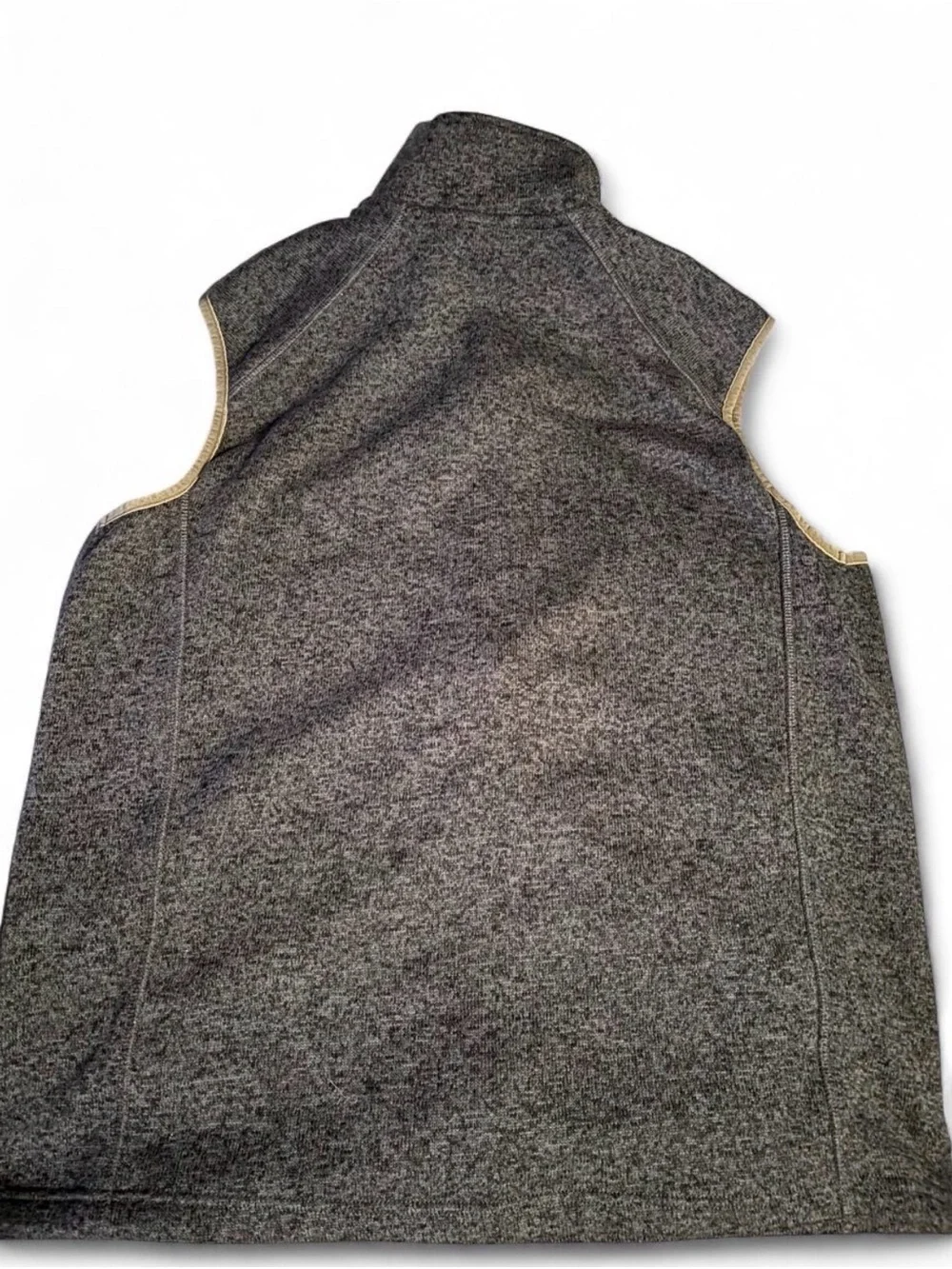 Eddie Bauer Black and Navy Heathered Fleece Vest XL